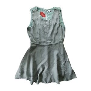 NWT Kling Women's 4 Sleeveless Split Back Tank Mini Fit & Flare Sage Green Dress